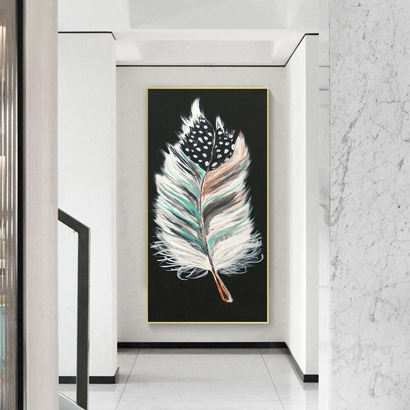 Abstract Feather Oil Paint By Numbers DIY Canvas Wall Picture Craft Home Deco
