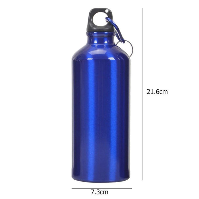 Aluminum Portable Outdoor Sports Water Bottle Kettle with Lid (Blue 600ml) Newly