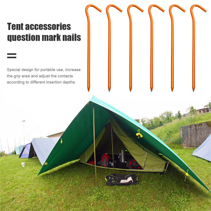 6pcs Tent Nails 18cm Aluminium Alloy Stake Pegs Outdoor Camp Fixing Ground Na