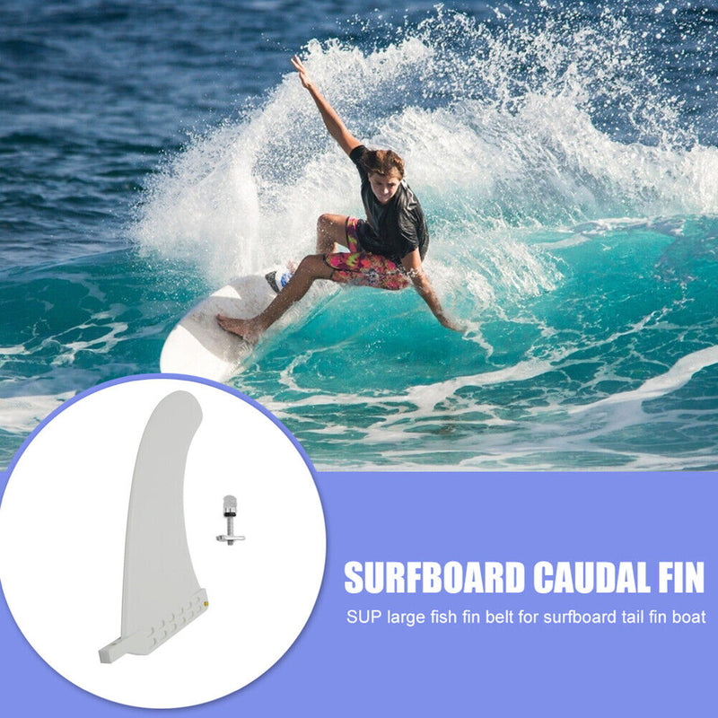 9in Surfing Tail Fin Removable Paddle Rudder Surfboard Stabilizer (White) Newly