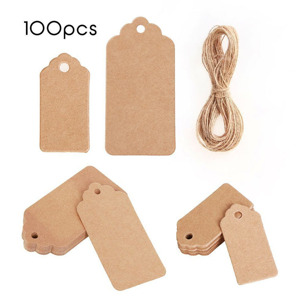 Wedding Favour 20M Rope Gift Tag Price Label Hanging Ornaments Kraft Paper