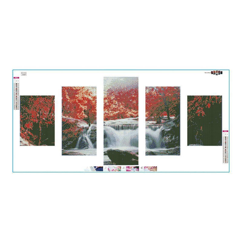 Landscape 5D DIY Full Drill Diamond Painting 5-pictures Combination Kits