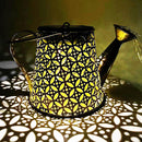 LED Solar Watering Can Lamp Garden Art Metal Iron Kettle Light (A Hook Up) Newly