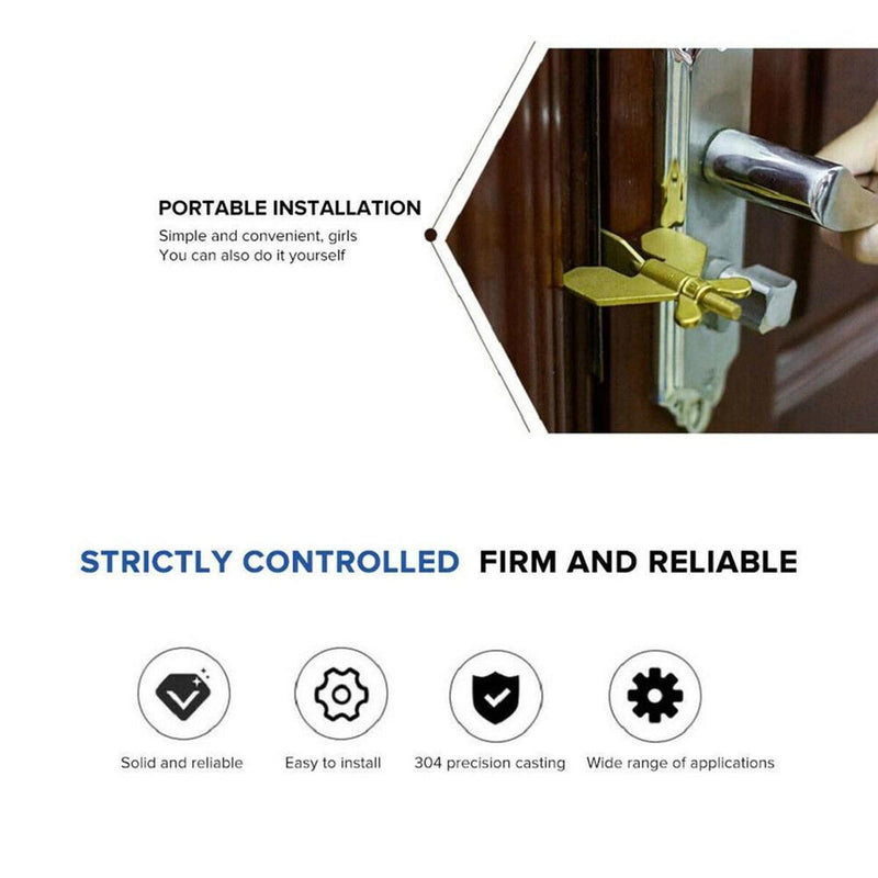 Portable Travel Door Lock Anti-Theft Door Stopper Safety Device Bolt{