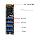 Expansion Card M.2 M KEY PCI-E to 4-Port PCI-E X1 Adapter Module for Windows XP