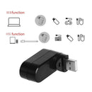 USB3.0 Hub Adapter Rotate High Speed U Disk Reader Splitter 3-Port (Black)