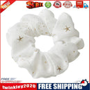 Chiffon Scrunchies Women Star Elastic Tie Hair Rope Ponytail Holder (White)