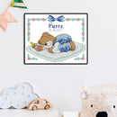Partial Cross Stitch 14CT Cotton Thread DIY Cartoon Baby Counted Embroidery K