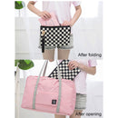 Solid Color Waterproof Foldable Travel Bags Portable Luggage Bag (Pink) Newly