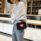 Winter Heart Small Bags Women Girls Chain Shoulder Messenger Bags (Black)