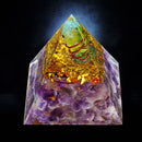 Orgone Pyramid Amethyst Peridot Crystal Healing Energy EMF Protect Meditation