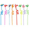 Design Cartoon Pattern Straws-Plastic Dinosaur Reusable Straws Dino Theme