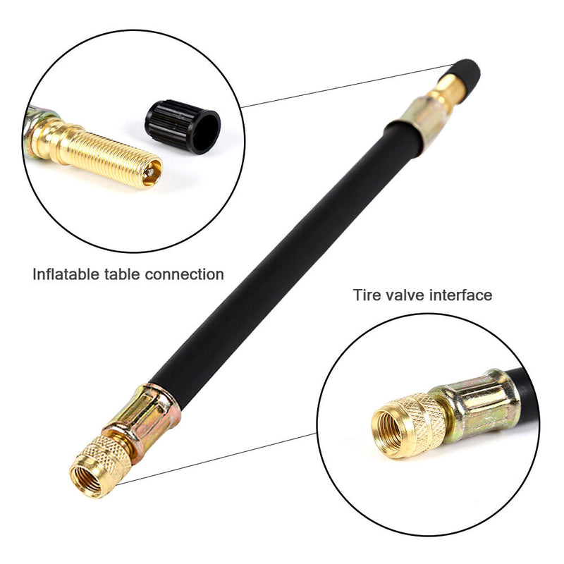 Universal 210mm Flexible Rubber Tire Tyre Valve Extension Adapter with Black Cap