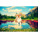Kids Adults Educational Jigsaw Assembling Toys 1000pcs DIY Cat on River Puz