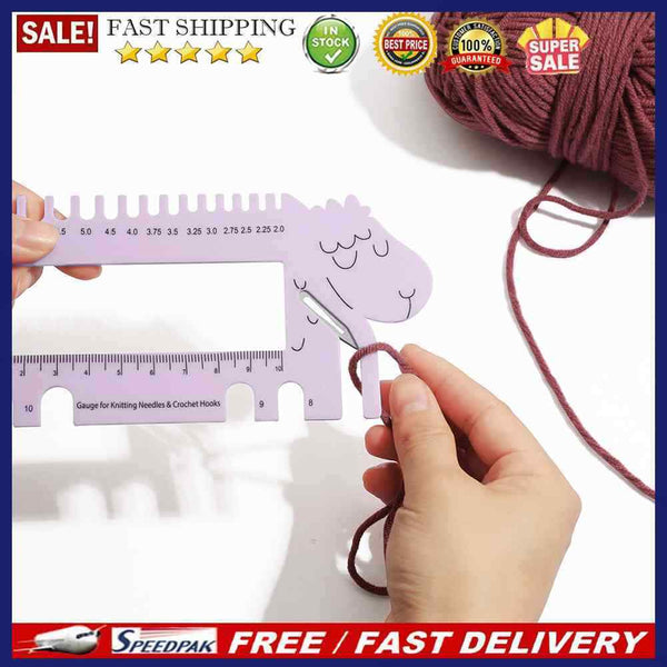 Gauge Size Guide Crochet Hook Ruler Sheep Shape Sewing Knitting Measure Ruler
