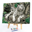 DIY Digital Oil Painting By Numbers Three Tiger Wall Picture Home Decoration