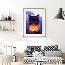 30x40cm 5D DIY Full Round Drill Diamond Painting Halloween Pumpkin Cat Deco