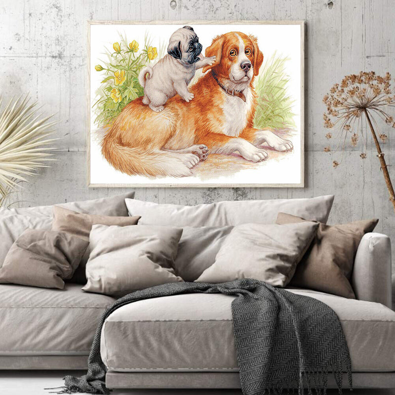 Dog Puppy Oil Paint By Numbers Hand Painted Frameless Painting Home Art Ornam