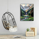 Painting By Numbers DIY Snow Mountains Hand Painted Canvas Oil Art Picture Kit