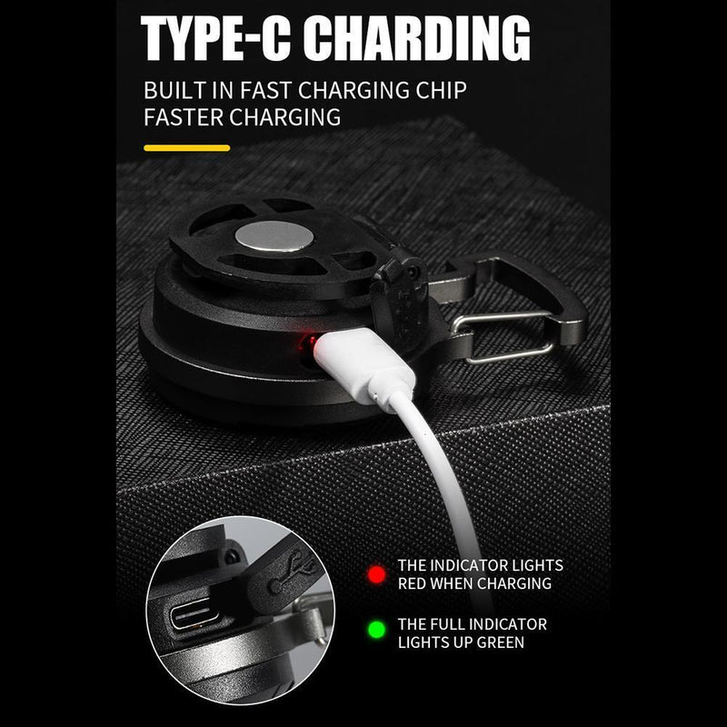 COB LED Flashlight Keychain Camping Waterproof 500lm Pocket Clip Work Lamp