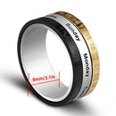 Time Spinner Biker Titanium Steel Rotatable Punk 3 Part Roman Numerals Rings