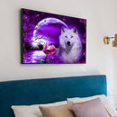 11CT White Fox Animal Embroidery Set Full Print Cross Stitch Needlework Gift DIY