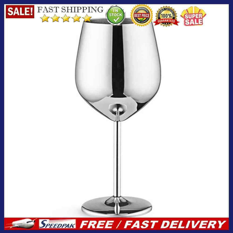 500mL Stainless Steel Juice Goblet Drum Shape Red Wine Cup (Bright Light)