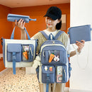 4pcs Children School Backpack Sets Women Bookbag School Bags for Teens Girls