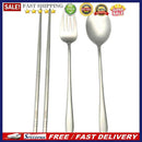 4pcs Stainless Steel Dinnerware Set Portable Chopsticks Spoon Fork Tableware