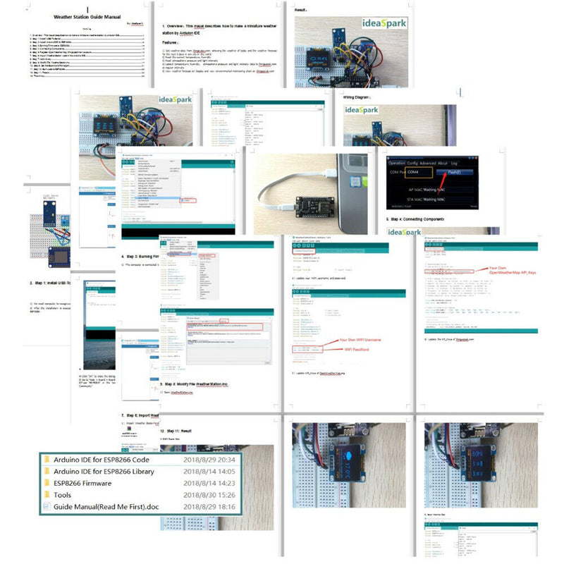 ESP8266 Temperature Humidity Atmospheric Pressure Breadboards Weather Station