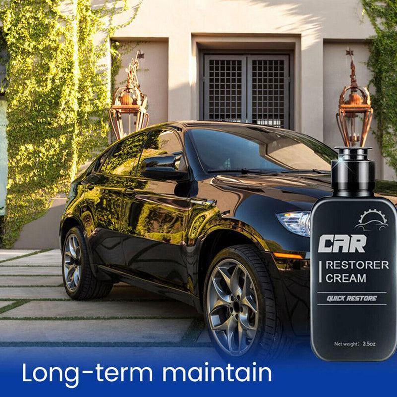 Car Plastic Leather Restorer Quick Restore Refurbishment Paste 100mL + Sponge