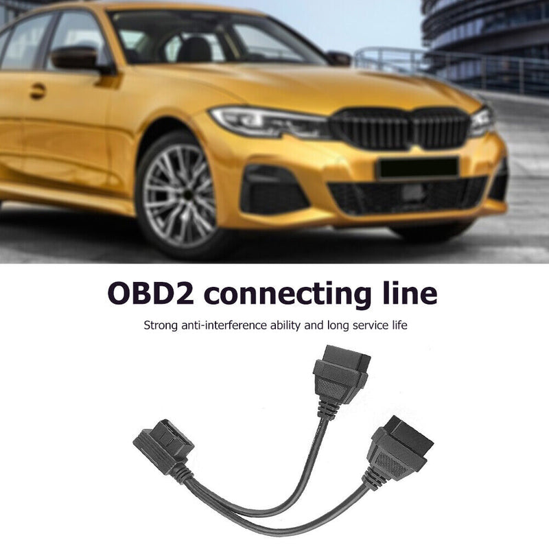 16-pin Right Angle OBD2 Splitter 1 for 2 Y Cable OBDII Extension Line(30cm)