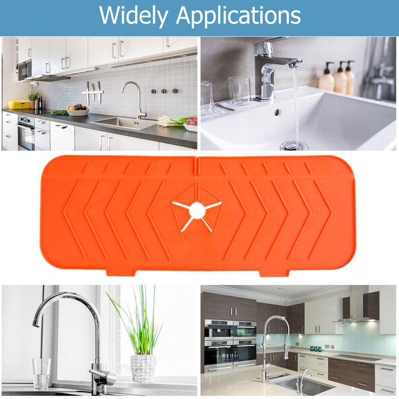 #A Reusable Silicone Kitchen Absorbent Mat Sink Splash Guard Board Sucker