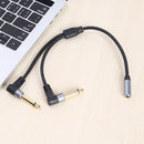 3.5mm Female Stereo to Dual 6.35mm Male Y Splitter Adapter Audio Cable 0.24m