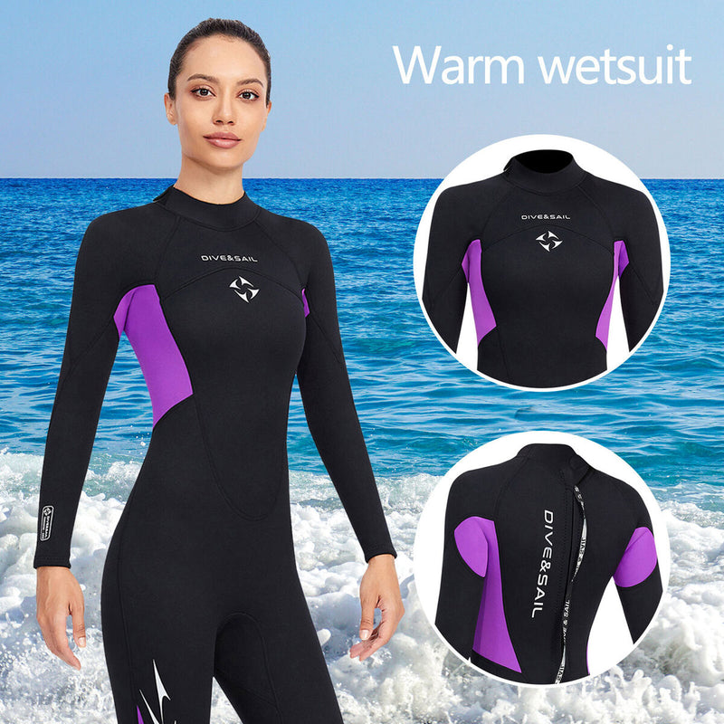 3mm Neoprene Wetsuits Women Scuba Diving Suits for Water Sports (Purple S) Newly