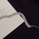 Choker Row Diamond Necklace Metal Short Chain Crystal Necklace For Women|Girls