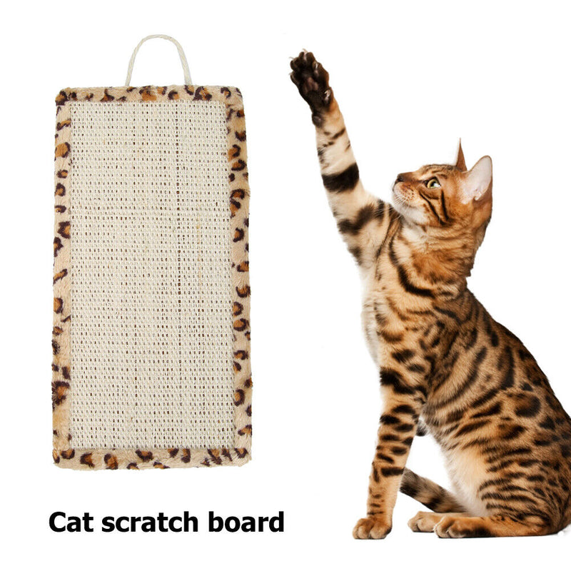 Pet Fish Sisal Cat Furniture Protector Scratch Mat Toys (Leopard Print)