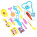 15pcs Children Doctor Pretend Play Portable Suitcase Medical Tools(Green)