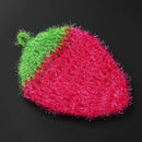 1pc Strawberry Floral Printed Dishcloth Polyester Fiber Dishrag(Rose Red)