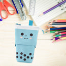 Creative Retractable Canvas Pen Holder Large Milk Tea Stationery Organizer Box