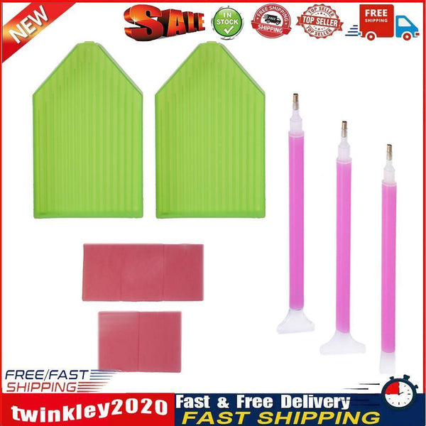 DIY Diamond Painting Tool Cross Stitch Tray Pen Mud Sewing Accessories Kit Newly