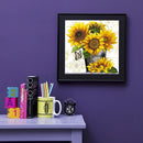 5D DIY Diamond Painting Kits Full Round Drill Sunflower Bouquet Mosaic Pict