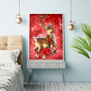 5D DIY Full Drill Round Shape Deer Rhinestone Diamond Drawing Home Decoration