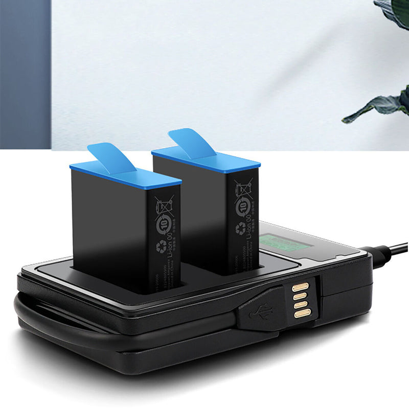For GoPro Hero 9 Camera Battery 2 Battery Charger LCD Display Charging Station