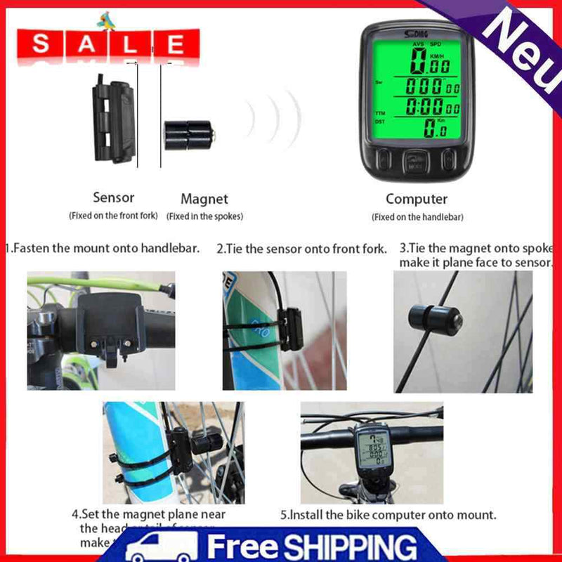 Waterproof Bicycle Computer Mileage Counter Speedometer Bicycle Equipment Accessories