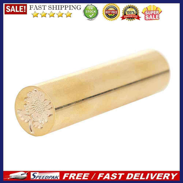Cylindrical Brass Envelope Sealing Stamp for Document Customs Wedding Invit