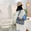 Daily Animal Pattern Underarm Bag Plush Lady Shoulder Purse Large Capacity Totes