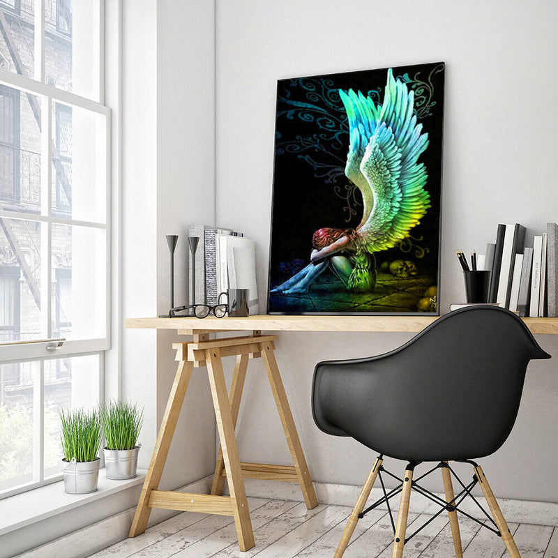 5D DIY Full Round Drill Diamond Painting Winged Angel Home Crafts Mosaic Kit