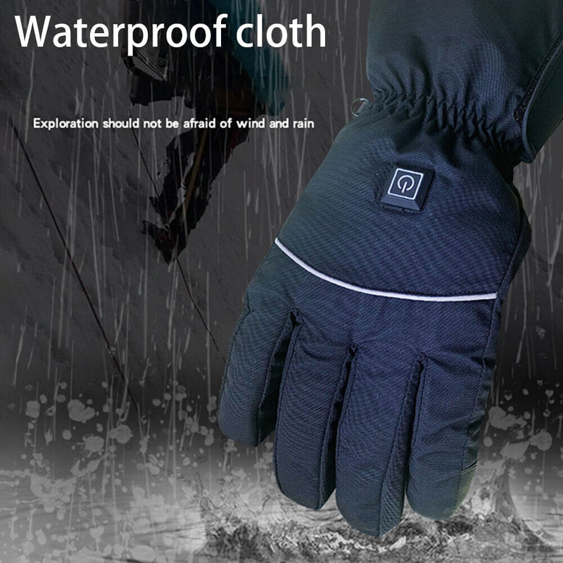 2pcs Winter Electric Heated Gloves w/ Battery Pack 3-Gear Adjustable Gloves Gift