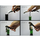 Wine Bottle Cap Opener Corkscrew Stainless Steel Metal With Plastic Handle